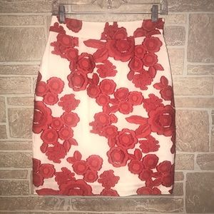 Cynthia Steffe  Floral Texture Skirt Size 2